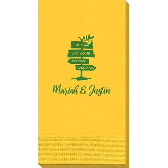 Aloha Welcome To Our Wedding Guest Towels